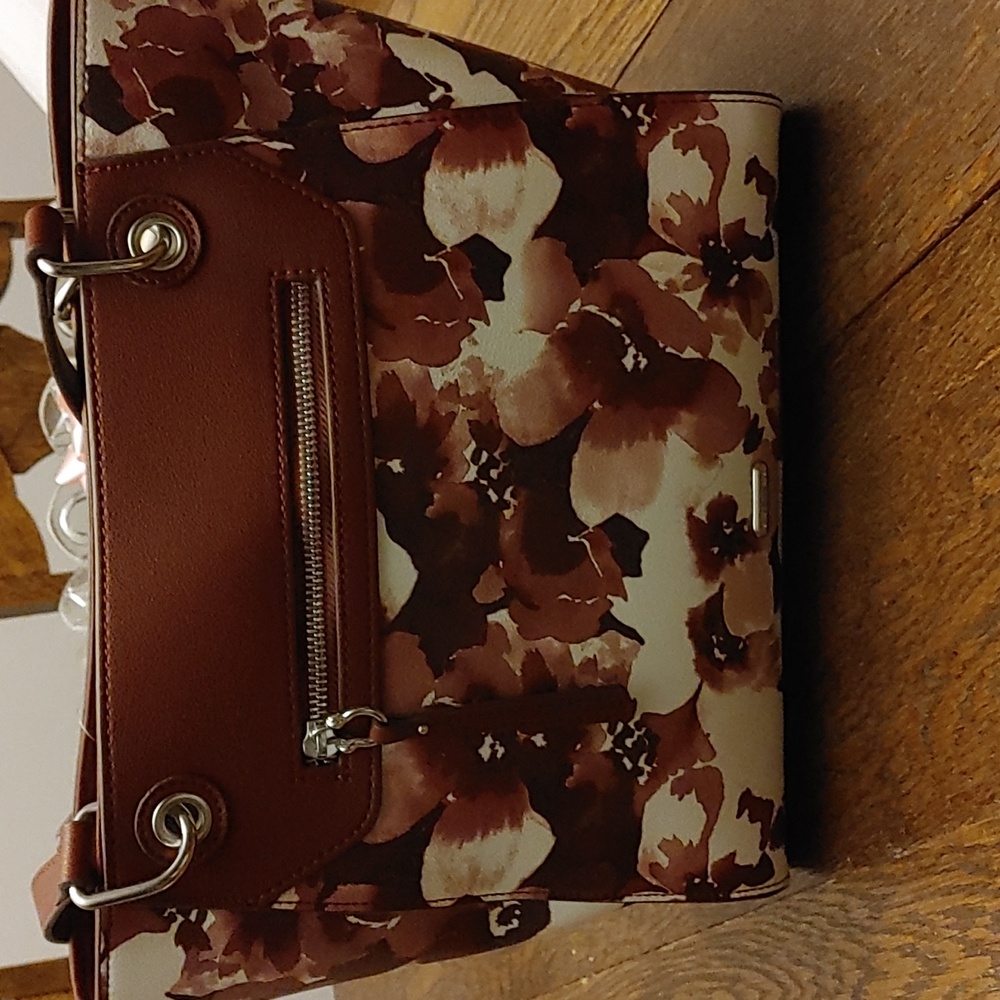 CHAPS Ladies Shoulder Cranberry Colored Purse